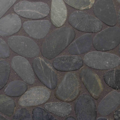 Horizontal Sliced Pebbles Black